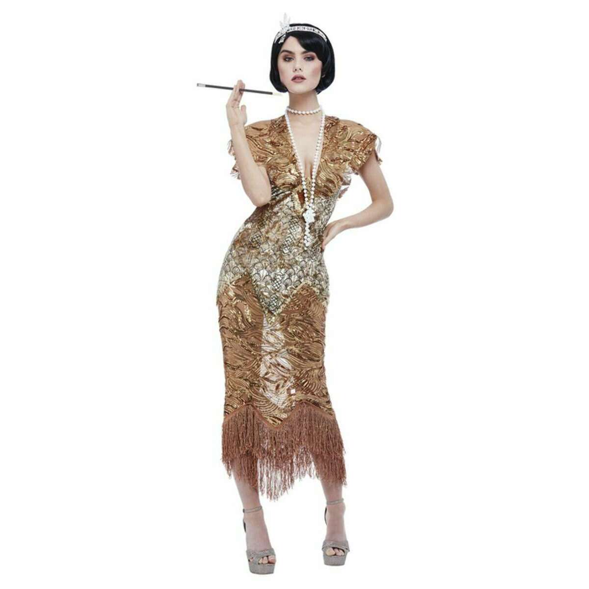 long gold flapper dress Kendall Jenner Short Ruffled Hot Pink Celebrity Party Gown