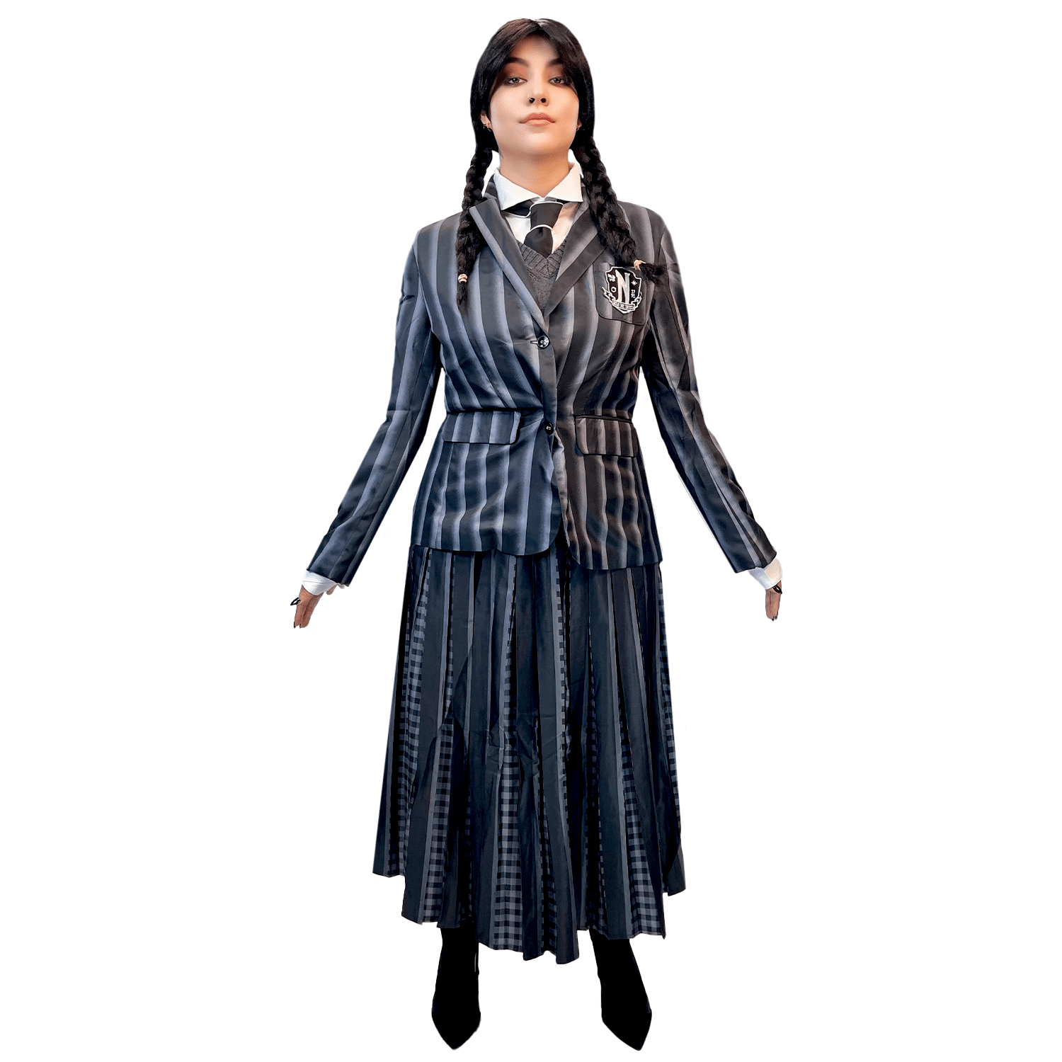 wednesday addams dress Wednesday Addams Uniform Cosplay Adult Costume Rent / Medium